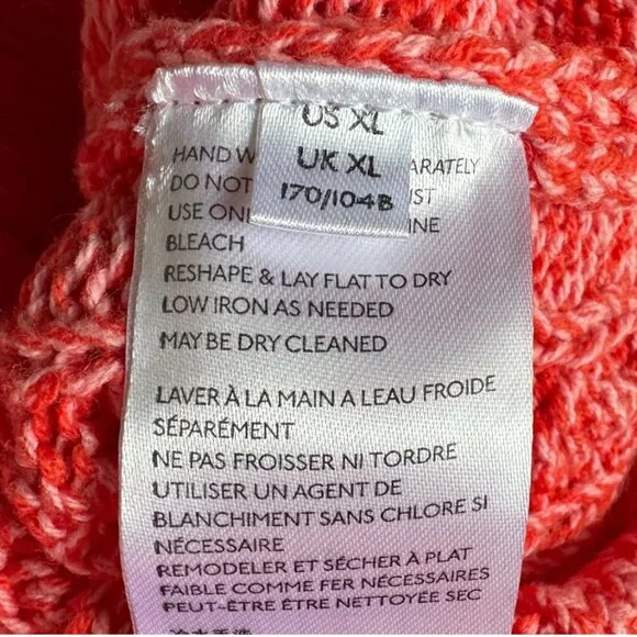 NWT Anthropologie Pilcro Jasmine Red Cable Knit Oversized Sweater - XL - Picture 8 of 9